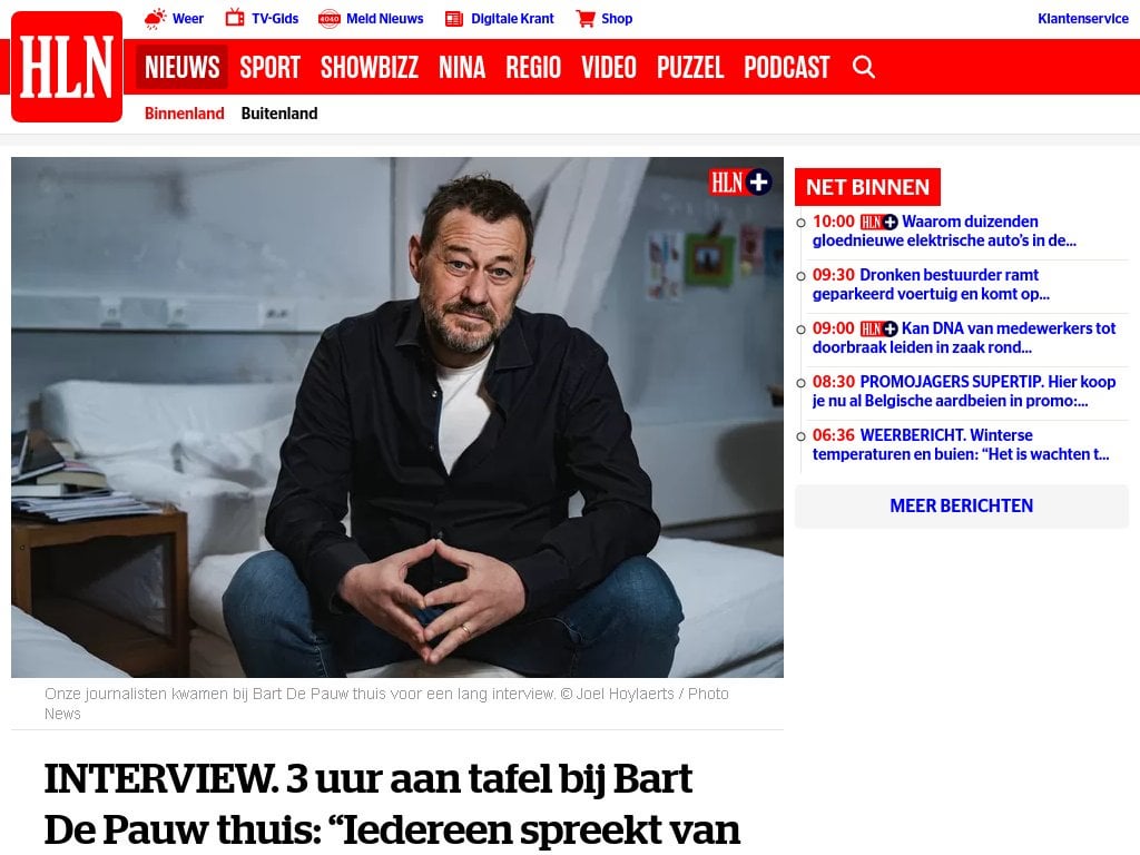 インタビュー。  Bart De Pauw の自宅のテーブルで 3 時間: 「誰もが話します…