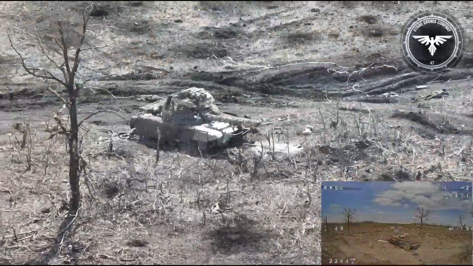 ロシアの T-72B3M とロシア人 2 人が下に隠れ、ロシア戦車の得意技を実行して爆発しました。 ドネツク州ベルディキ。  2024 年 4 月 6 日