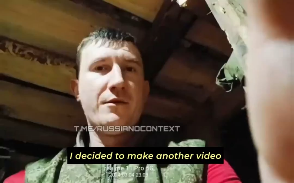 ロシア人がダッグアウトから他のロシア人にウクライナでの戦争がどのようなものかを説明（英語字幕）