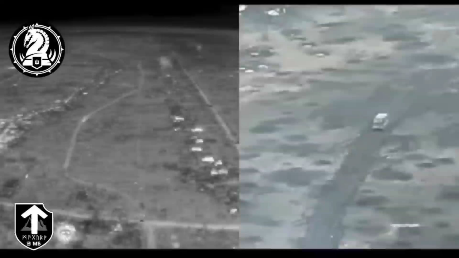 コープケージで飾られたロシアのMT-LBがドネツク州ベルディチ近郊で対戦車地雷に衝突。  2024 年 4 月 23 日