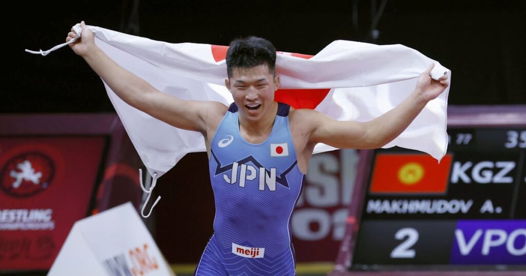 レスリング、パリ五輪代表の日下尚が優勝 アジア選手権
