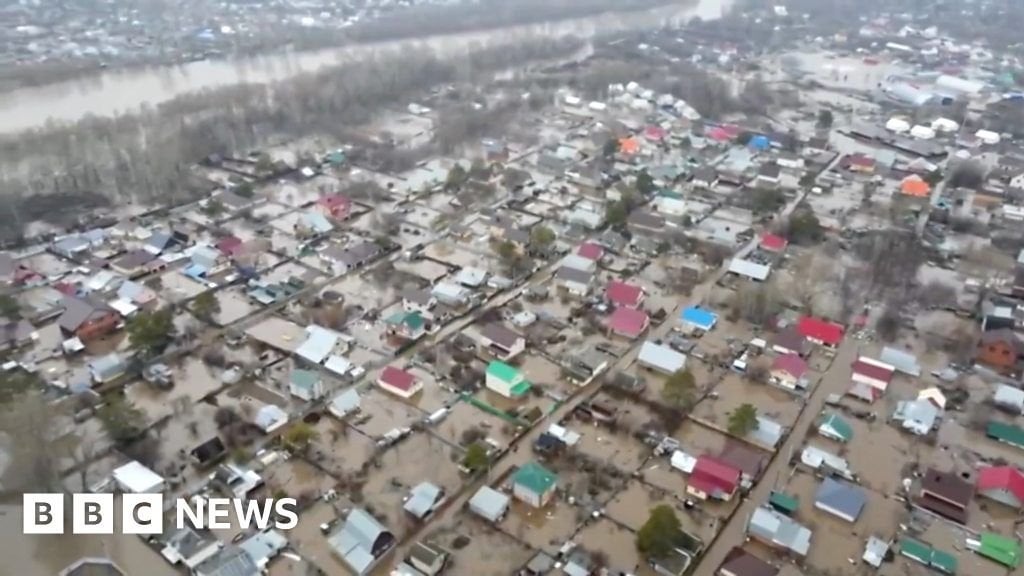 ロシア：ドローン映像で過去最高レベルの洪水が確認される