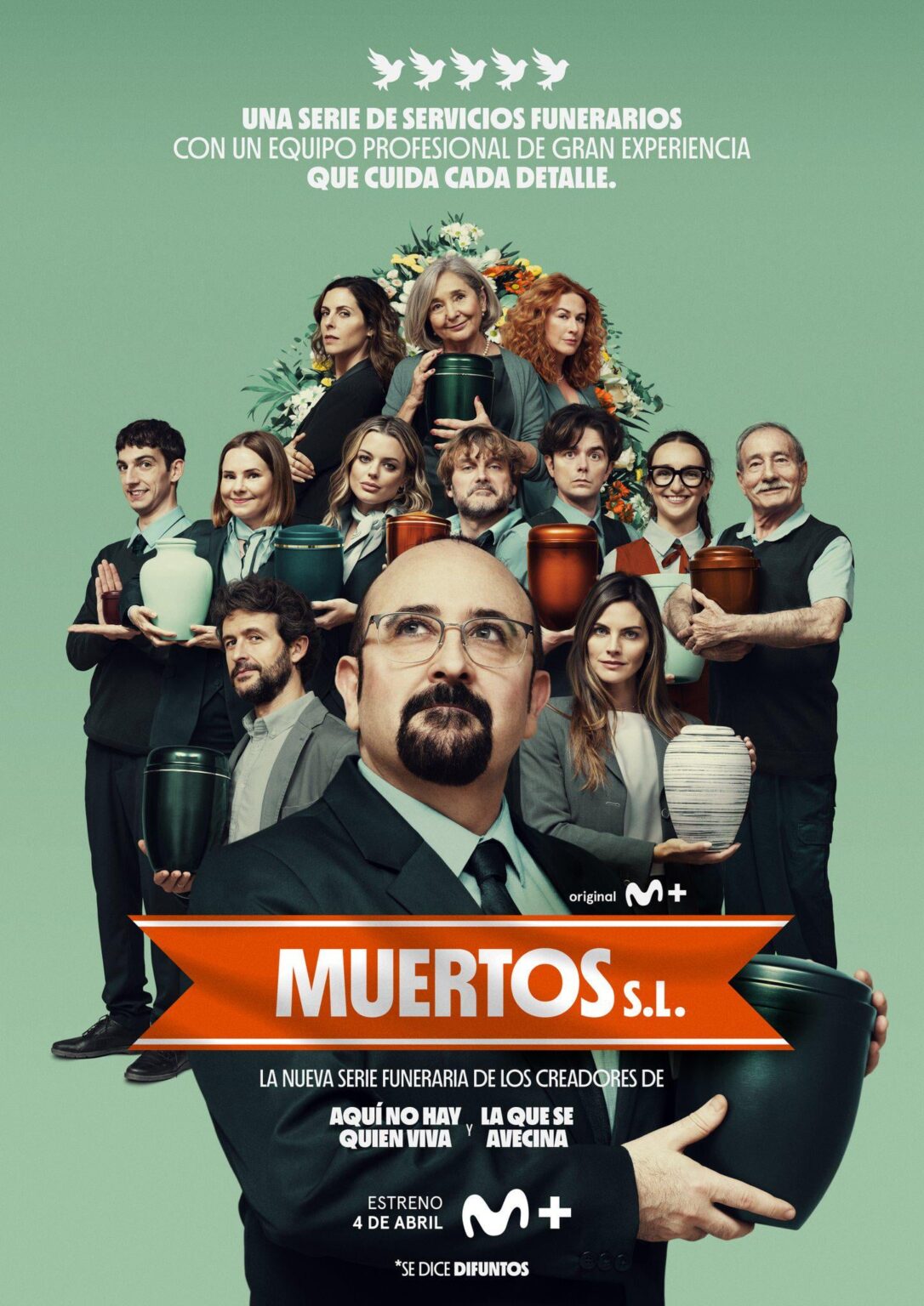 「Aqui no hay que viva」、「La que se cerca」、「El pueblo」、「Machos Alfa」と同じクリエイターとキャストによる新しいコメディシリーズ「Muertos SL」が、本日モビスタープラス+で初公開されました。