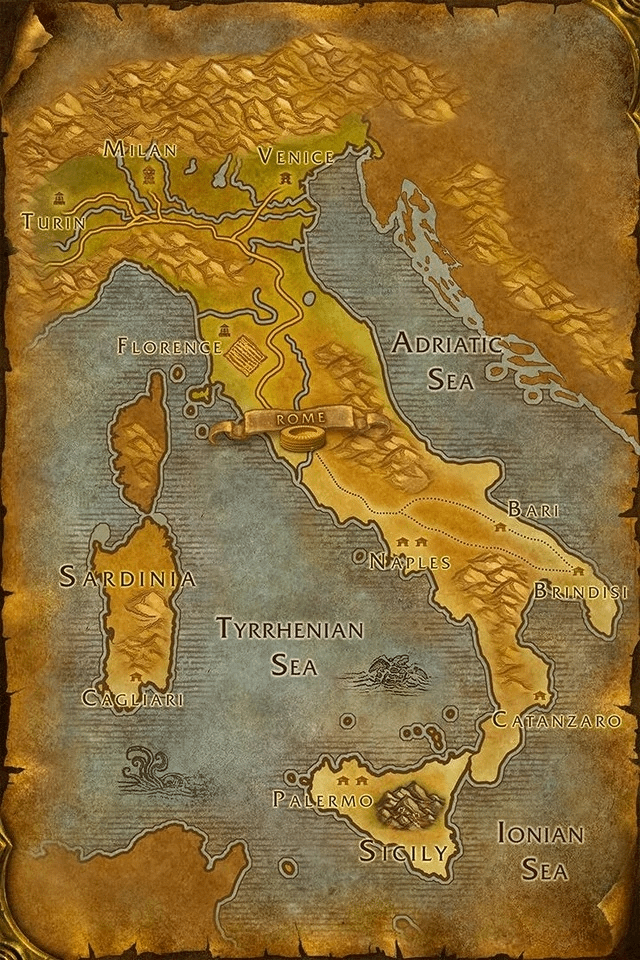 Warcraft ファンが Warcraft スタイルのイタリア地図を作成しました