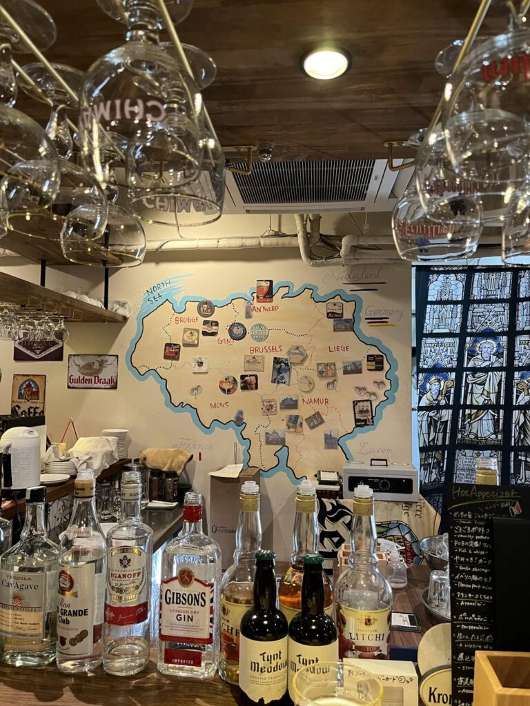 昨日の夜、京都でベルギー料理店を見つけました