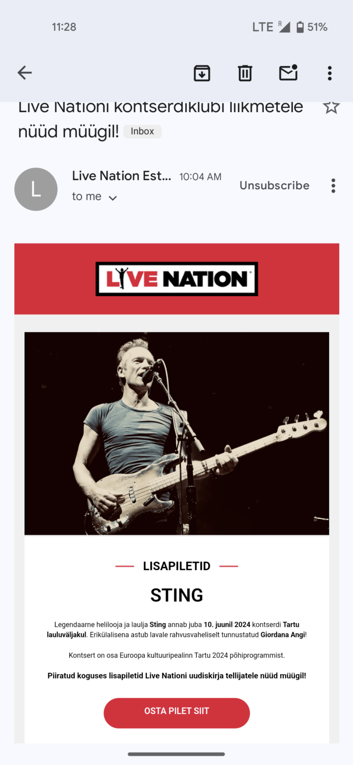 STING - Live Nation ニュースレター購読者向けの限定追加チケットが販売中!
