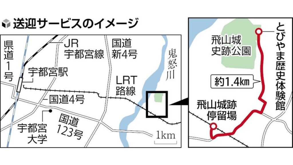 [社会] ＬＲＴの停留所名になった「飛山城跡」、最寄りでも「徒歩２０分で大変」…宇都宮市がＧＷに無料タクシー
