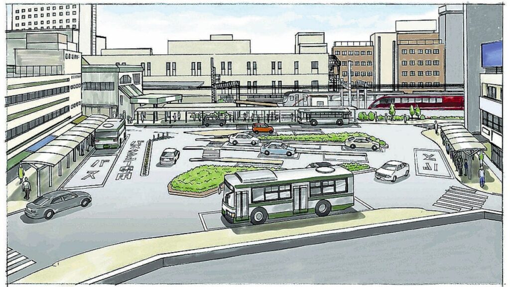 [ニュース] 津駅西口再編案 混雑緩和へ 津市、利用者の意見募集