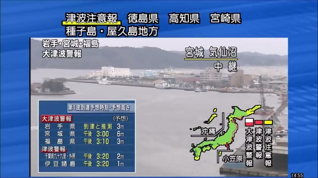 2011年3月11日 14時46分ごろ 宮城県北部 最大震度7 M9.0 緊急地震速報 大津波警報 NHK [1446-2254] (平成23年東北地方太平洋沖地震)