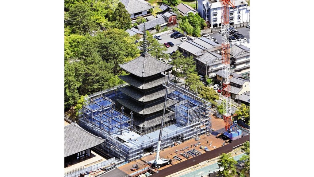 [ニュース] 興福寺五重塔120年ぶり大修理へ準備着々