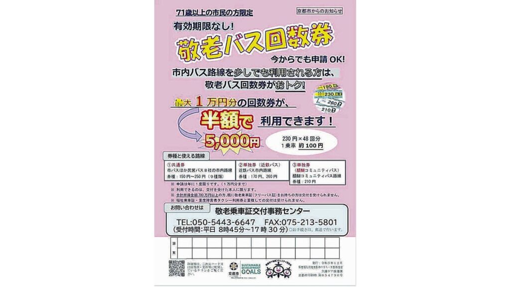 [社会] 京都市の「敬老バス回数券」、交付率６％と低迷…１２種類・制度の複雑化など要因か