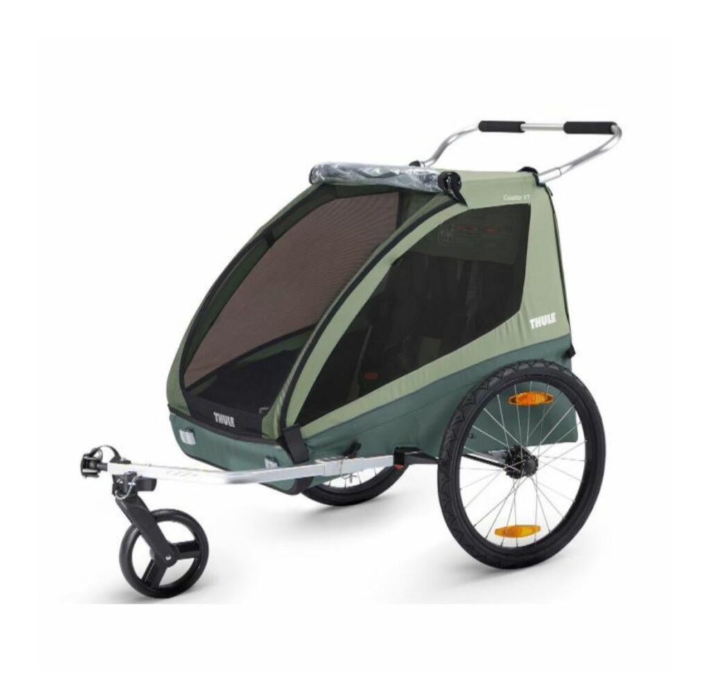 delijn バスで Thule 2 人乗りを運ぶ