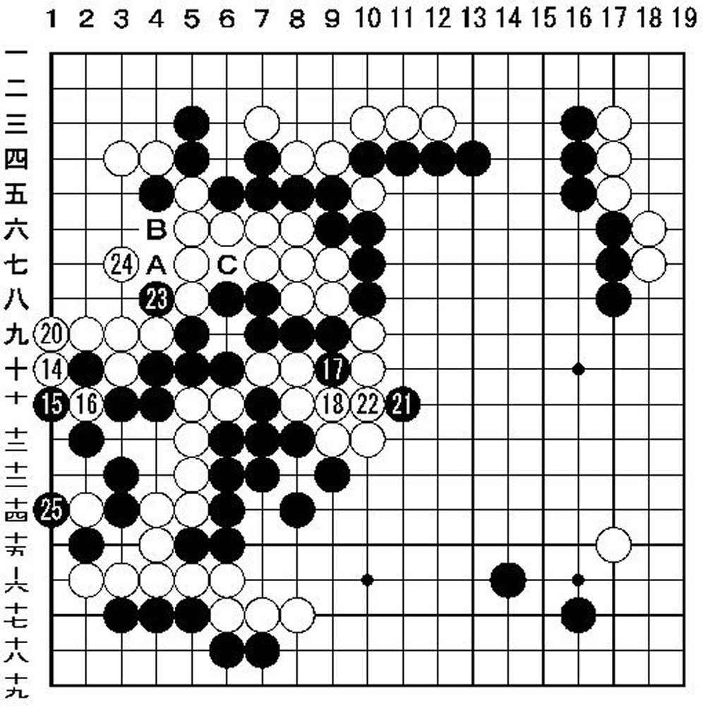 黒１９コウ取る（１６の上）