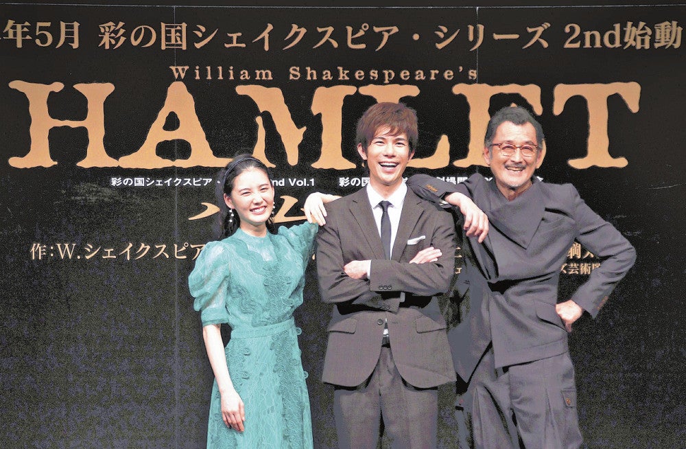 「最高のキャスト、最高の劇場でできることがものすごく幸せ」と吉田（右）。ハムレットは柿澤（中央）、オフィーリアは北香那が演じる