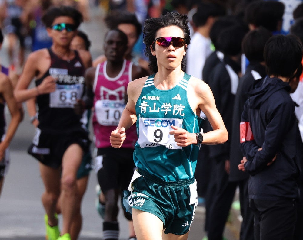 男子２部ハーフマラソンで２位となった青学大の太田蒼生（１２日）＝永井秀典撮影