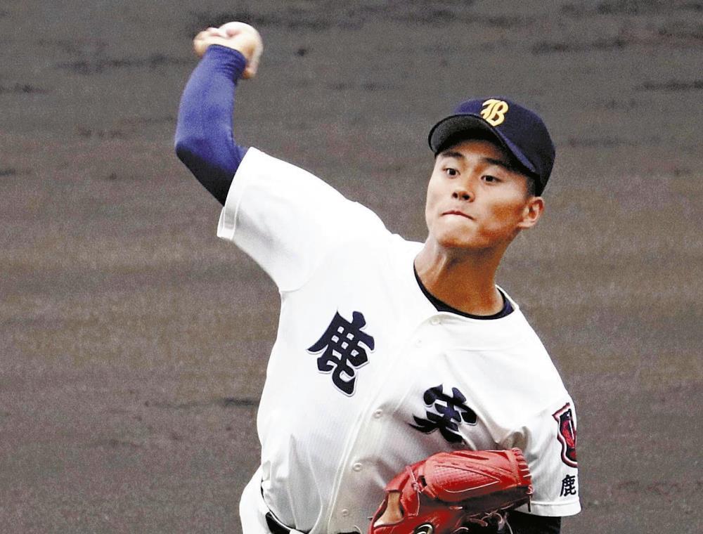 速球でスタンドを沸かせた鹿児島実の井上剣也投手