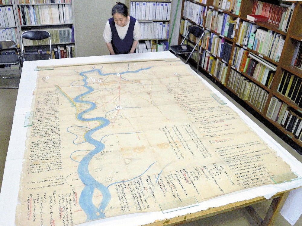 筑後川の治水計画案が描かれた絵図