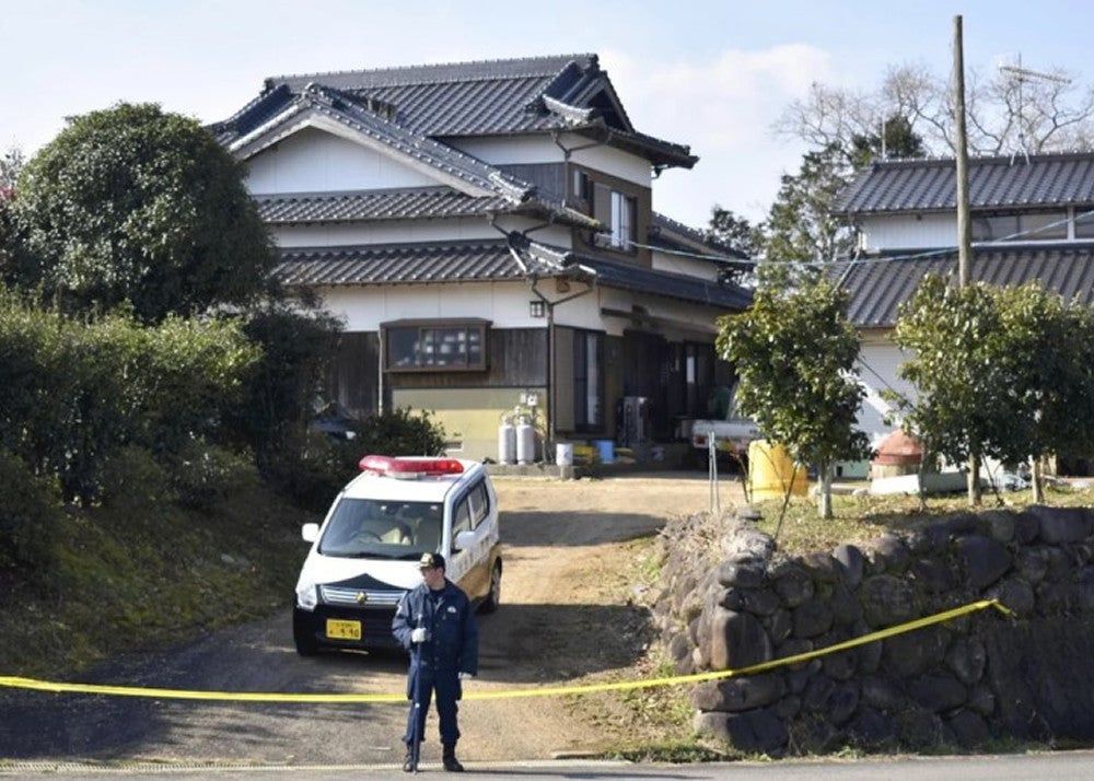 親子の遺体が見つかった住宅（２０２０年２月４日、大分県宇佐市で）