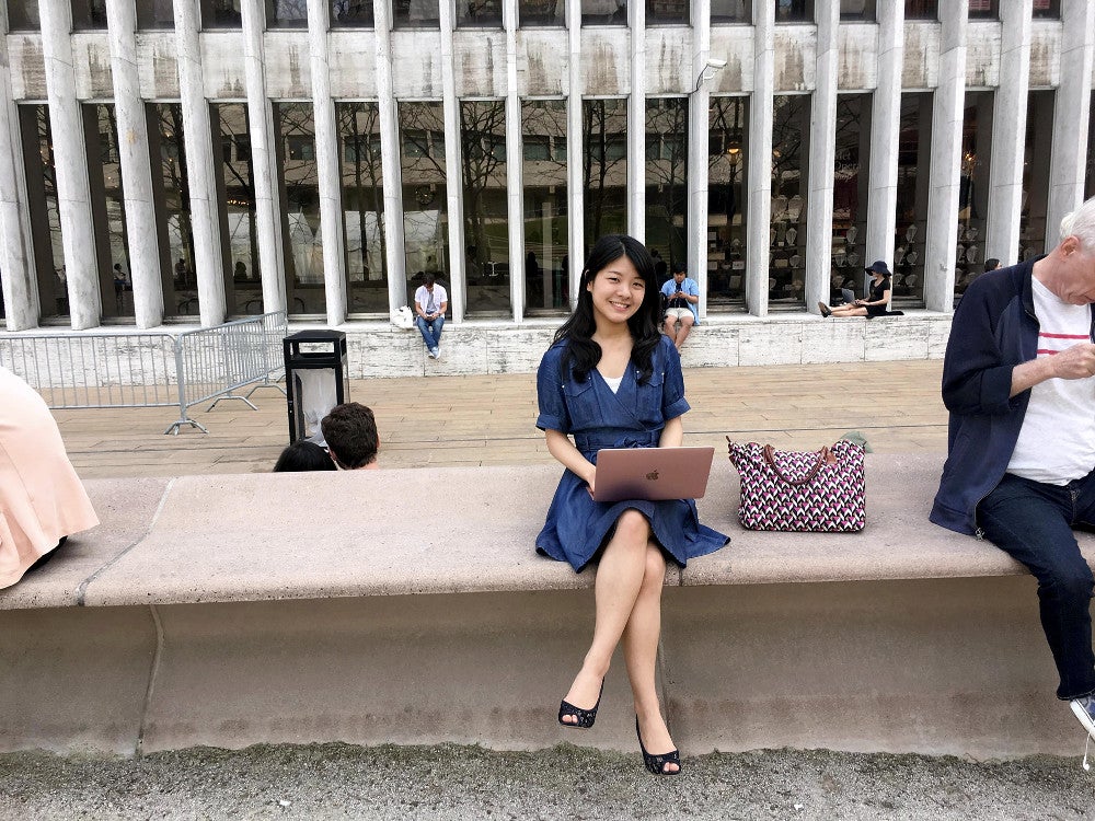 もっと音楽を突き詰めたいと進学したジュリアード音楽院での一枚（本人提供）