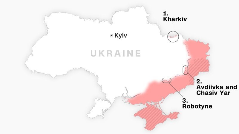 ロシアが新たな戦線を開く：ウクライナ戦争における3つの重要な戦闘のマッピング