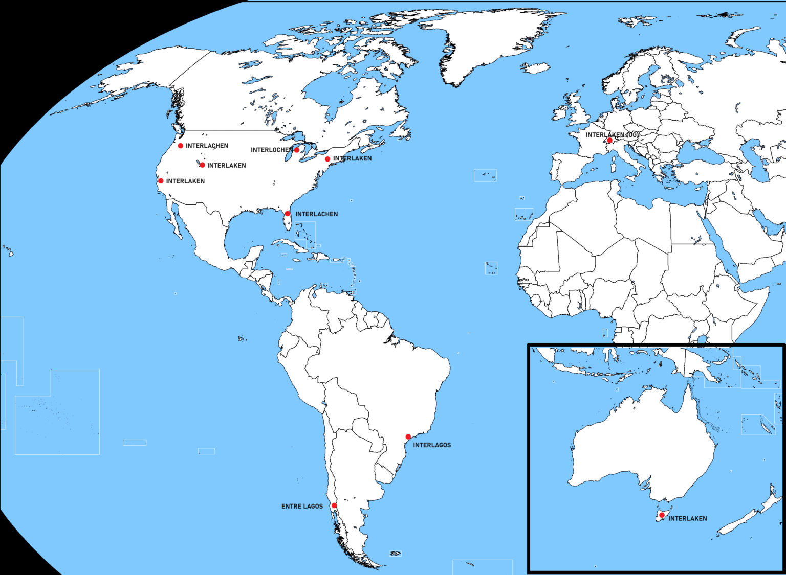 世界中の「インターラーケン」の地図