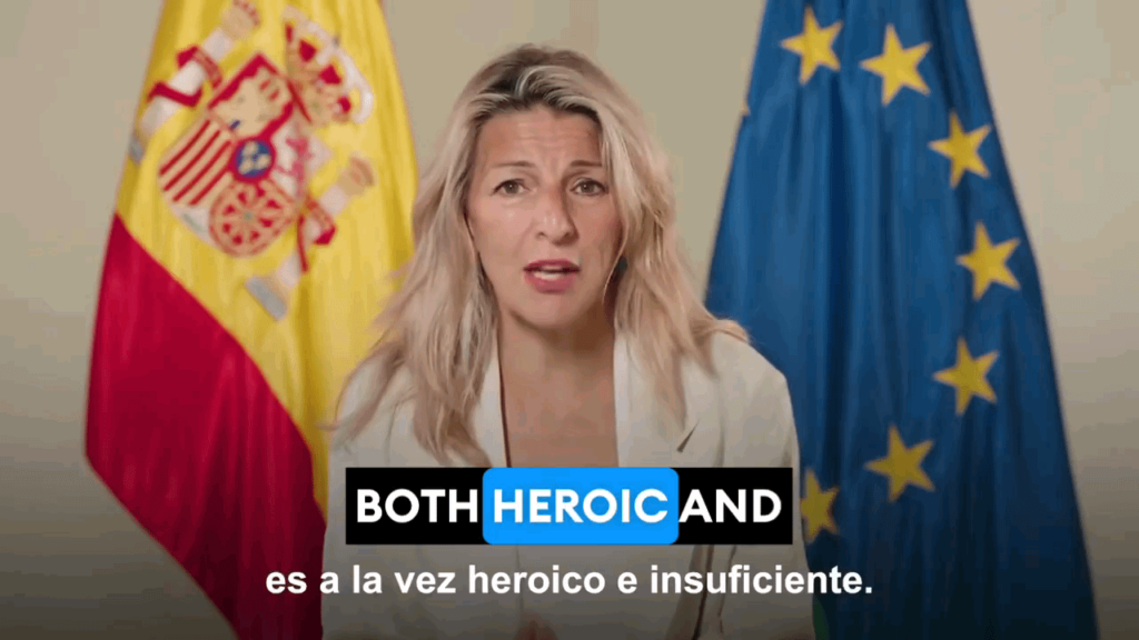 スペイン副大統領ヨランダ・ディアス氏、パレスチナ国家承認について「我々はここで止まるわけにはいかない。パレスチナは川から海まで自由になるだろう」