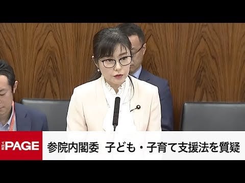 【国会中継】参議院 内閣委員会 子ども・子育て支援法を質疑（2024年5月21日） - THE PAGE（ザ・ページ）