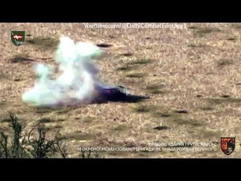 第14機械化旅団によるロシアのBM-21「グラード」対空ミサイルシステムの破壊