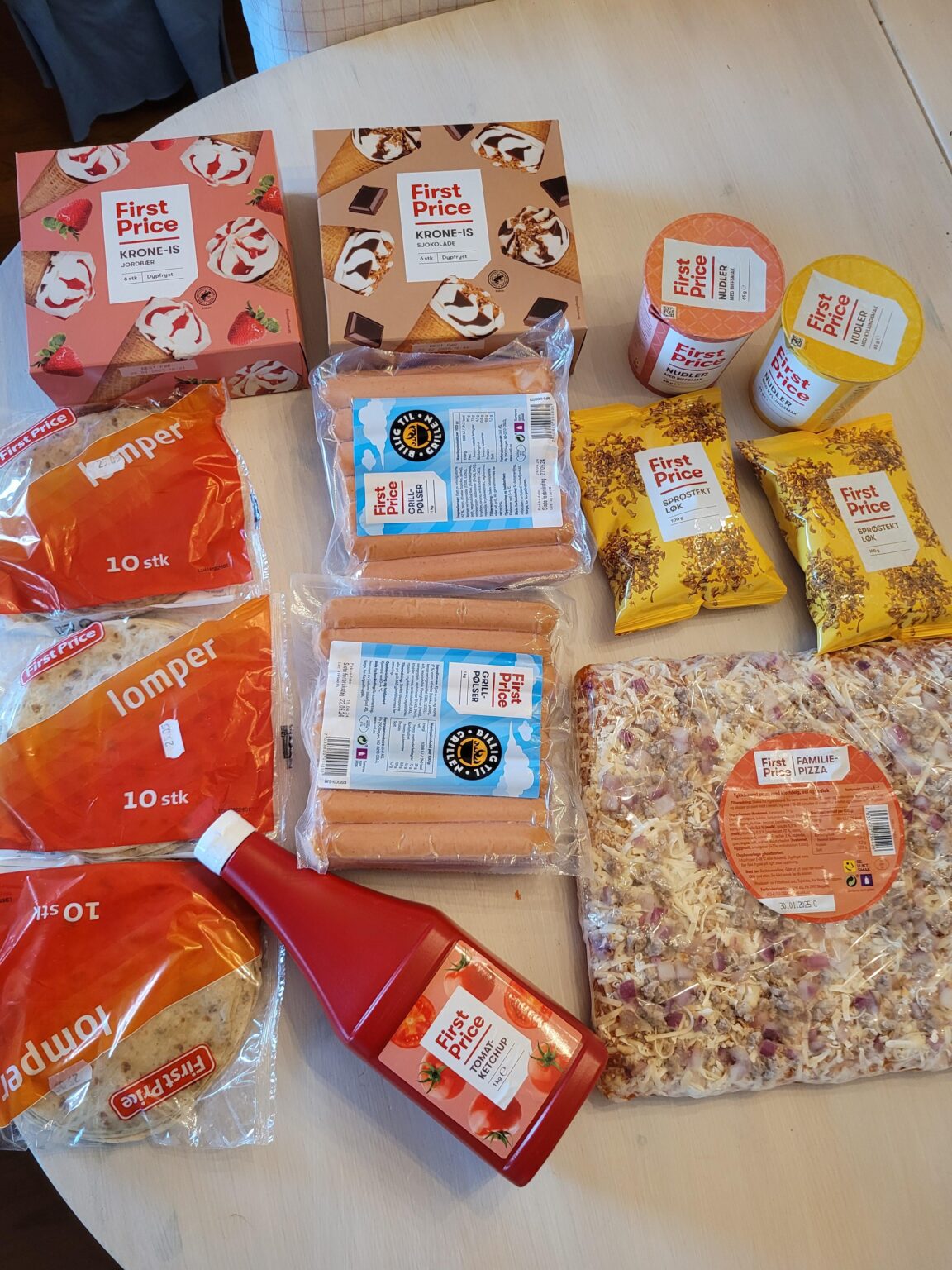 KIWIで230kr（21.5ドル）相当の食料品