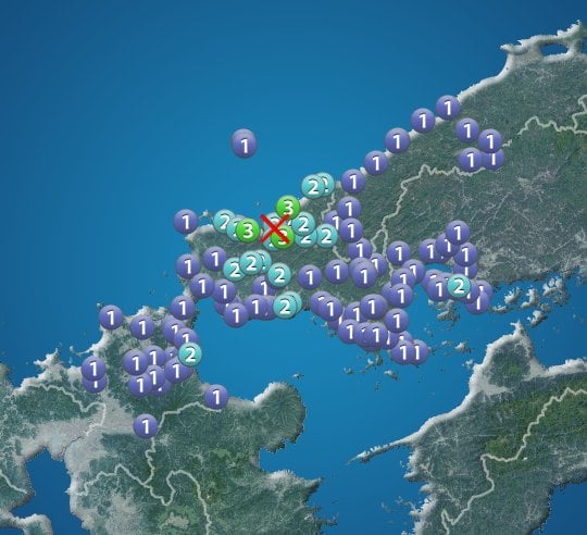 山口県で震度3の地震発生 津波の心配なし - ウェザーニュース