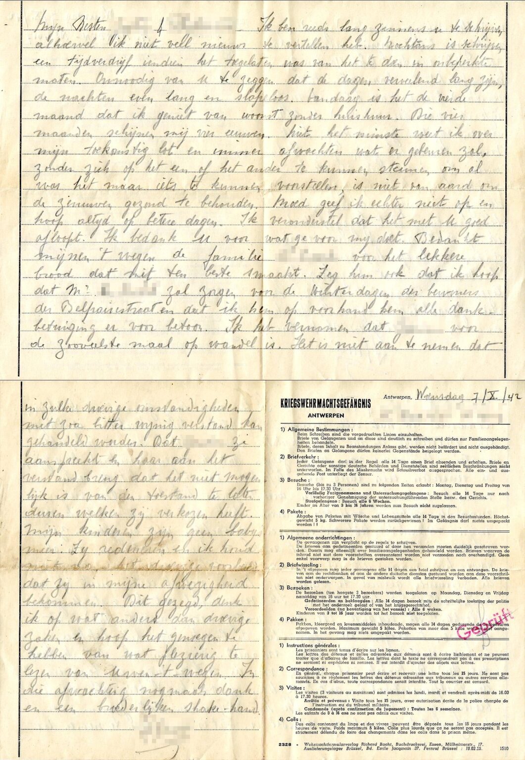 1942 年に亡くなった私の大叔父が送った、オランダ語の捕虜の手紙を見つけました。 何が書かれているのか解読するのを手伝ってくれる人がいたら、とてもありがたいです。
