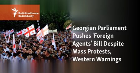 ジョージア州トビリシで外国工作員法案に対する大規模な抗議活動を機動隊が鎮圧しようとする