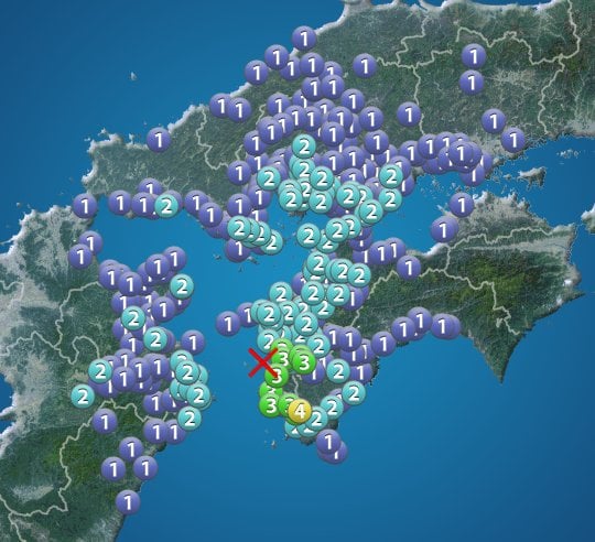 豊後水道でM4.5の地震 高知県宿毛市で震度4 津波の心配なし - ウェザーニュース