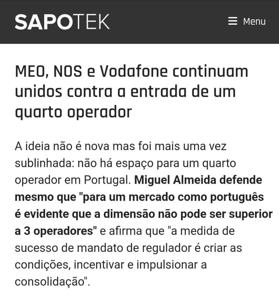 Meo、Vodafone、NOS が協力して Digi の参入に反対