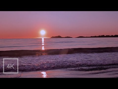 真夜中の真夜中の太陽 - 2024年6月からロフォーテン諸島のランベルクビーチで撮影された1時間の映画