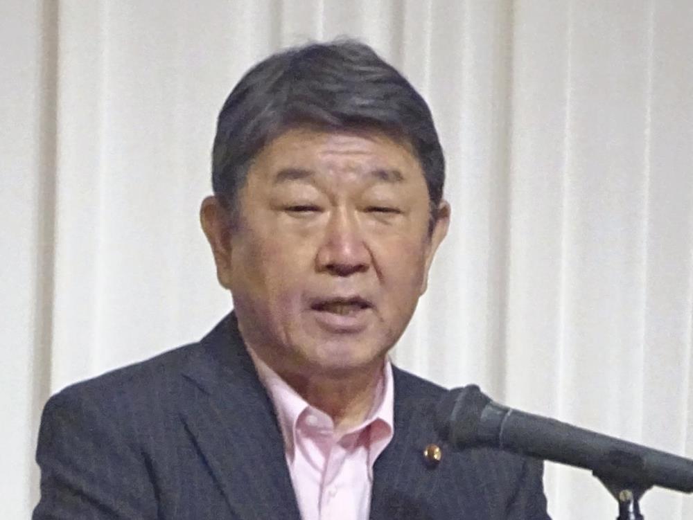 茂木幹事長（５月２５日、宇都宮市で）