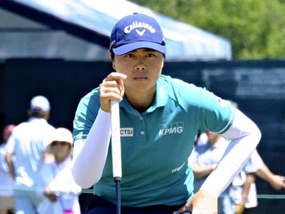 日本勢トップの３位につけて決勝ラウンドに進んだ笹生優花＝帯津智昭撮影