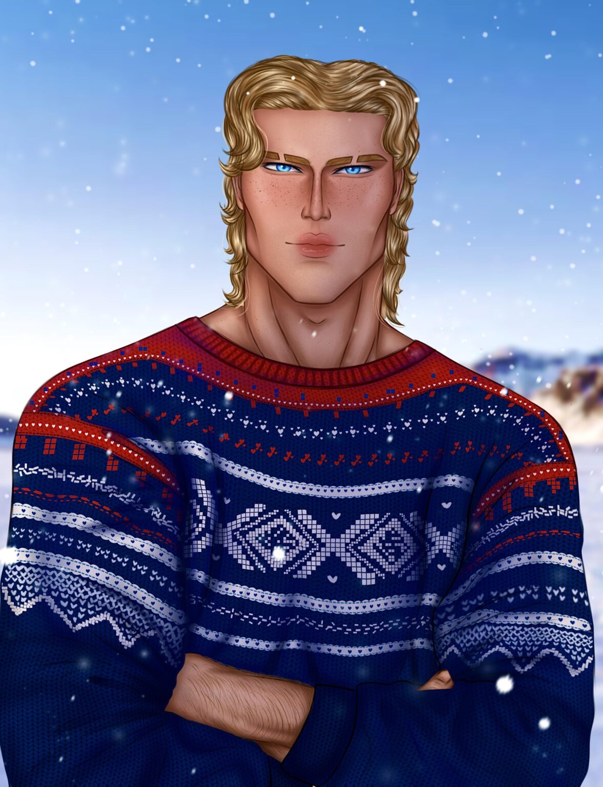 私はノルウェーに4年近く夢中になっていて、ノルウェーのOC（オリジナルキャラクター）を作ったほどです。これはマリウスゲンを着ている彼です。このセーターはかなり高いと聞きました。🤷