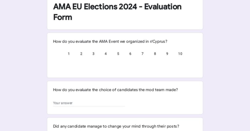 AMA EU選挙2024 - 結論 - 評価フォーム - フィードバック - あなたの投票は?
