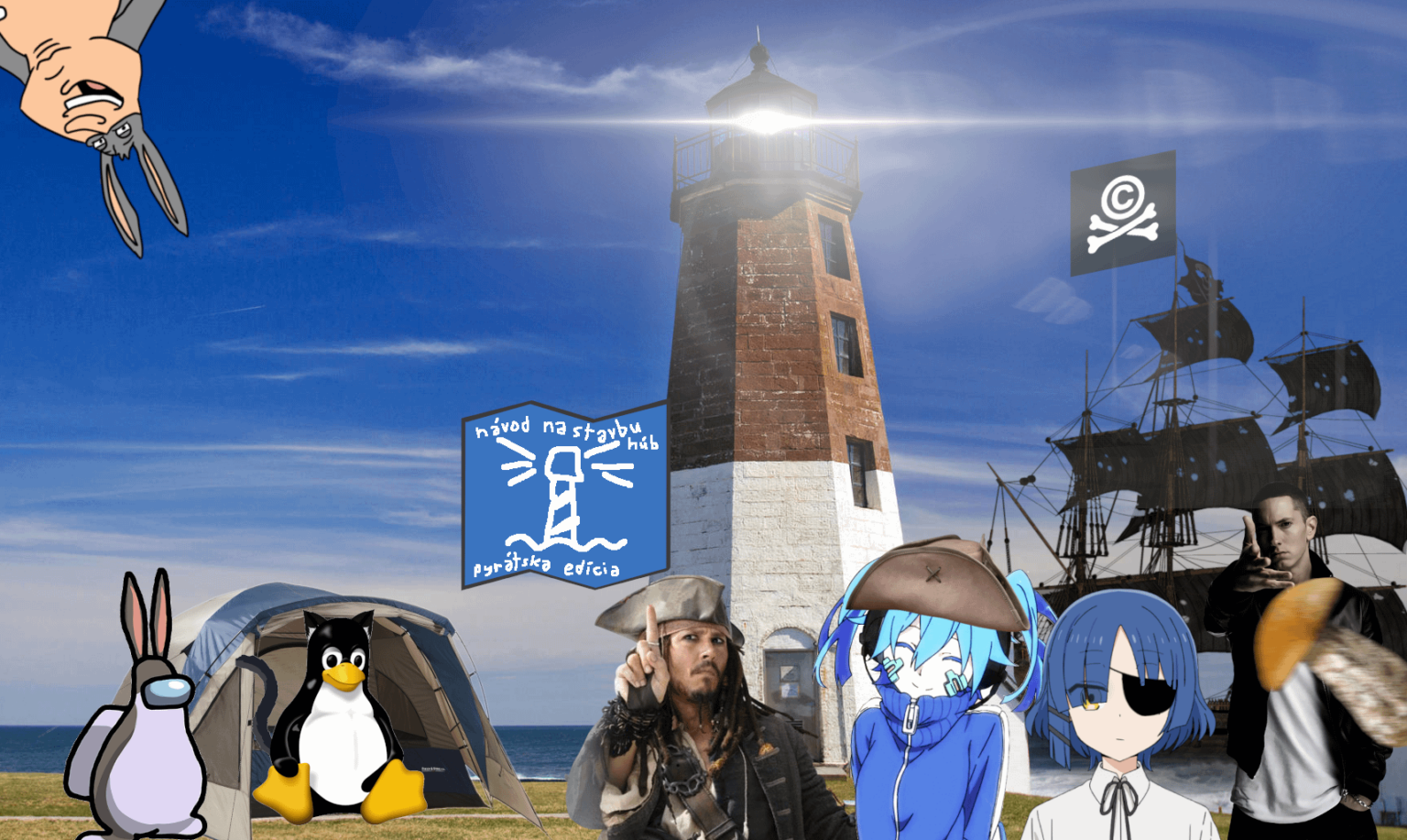 海賊が到着したとき、タキシードとブーロの間で森（または海岸？）でキャンプをしていました。 しかし、彼らは普通の海賊ではありませんでした...彼らは盗む代わりに、丘を建設するための海賊のガイドを与えました。