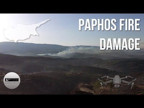 パフォスの火災被害 - 2024 年 6 月 12 日 - ドローン映像