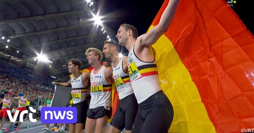 ヨーロッパ陸上競技選手権の4×400メートルでベルギーのトルネードスが金メダルを獲得