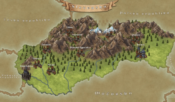 こんにちは、スロバキア人。あなたの国のファンタジー風の地図を作りました。気に入っていただけると嬉しいです。