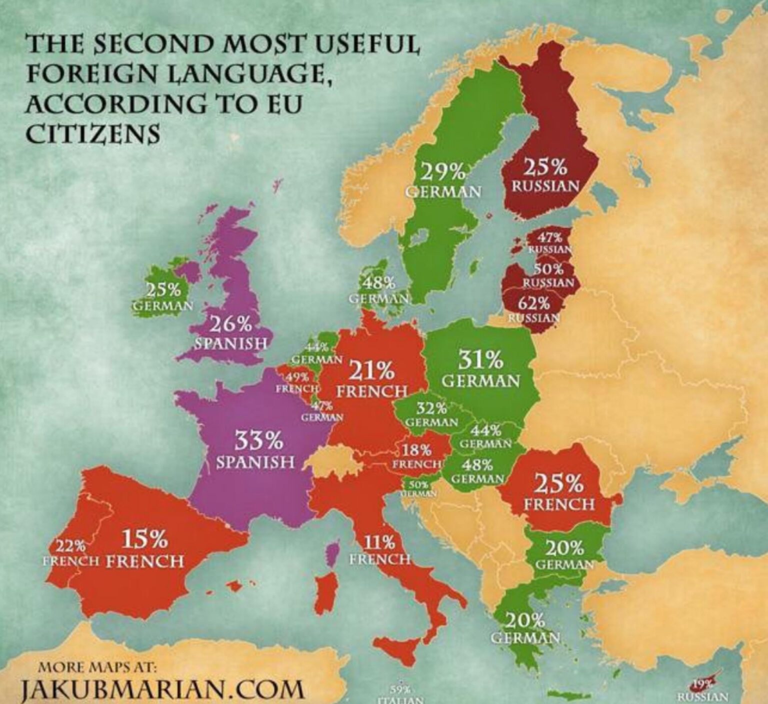 EU市民によると、2番目に有用な外国語