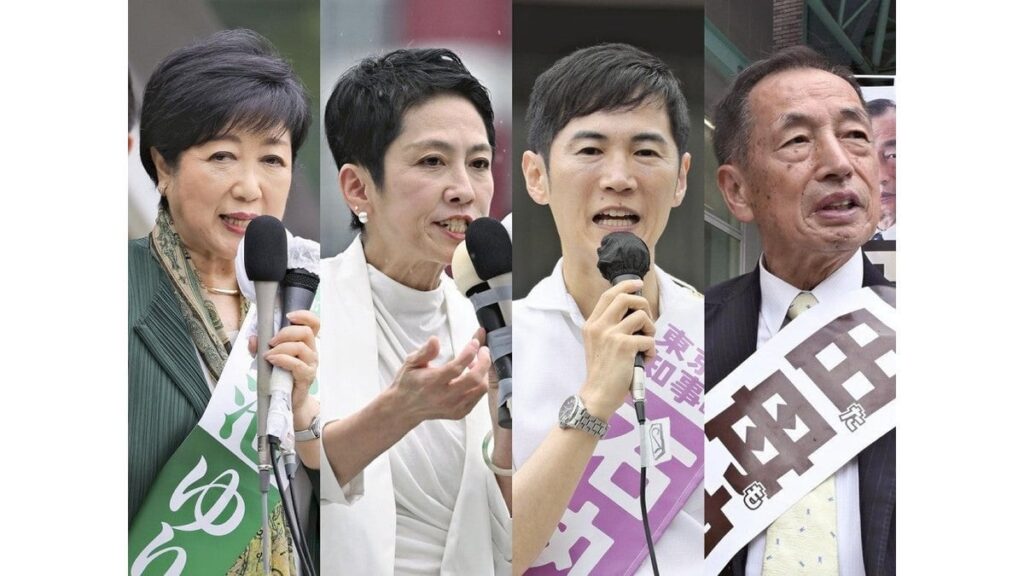 東京都知事選挙は小池百合子氏が先行、蓮舫氏と石丸伸二氏が追う展開…読売情勢分析