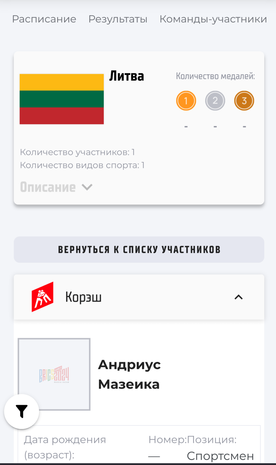 アンドリウス・マゼイカはロシア主催のBRICSゲームに参加?