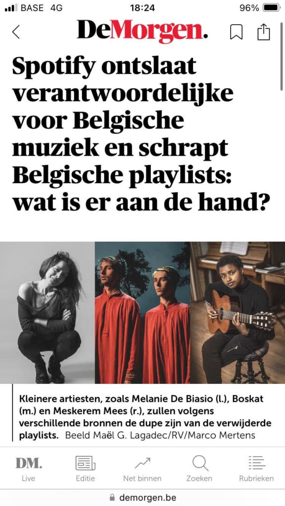 Spotify がベルギーを台無しにする