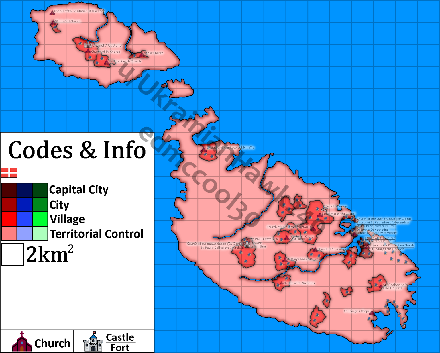 マルタの地図 - 1600 年