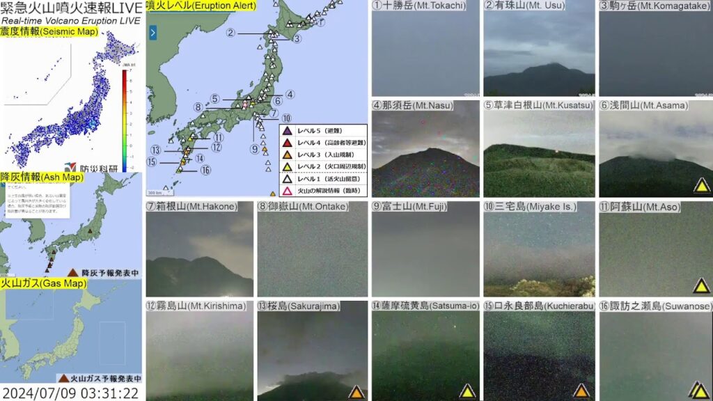 ðŽç·æ¥ç«å±±åŽç«éå ±ã©ã€ã The Real-time Volcano Eruption Alert in Japan ðŽç·æ¥ç«å±±åŽç«éå ±ã©ã€ã The Real-time Volcano Eruption Alert in Japan