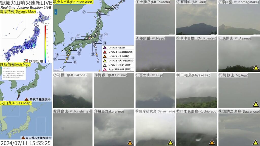 ðŽç·æ¥ç«å±±åŽç«éå ±ã©ã€ã The Real-time Volcano Eruption Alert in Japan ðŽç·æ¥ç«å±±åŽç«éå ±ã©ã€ã The Real-time Volcano Eruption Alert in Japan